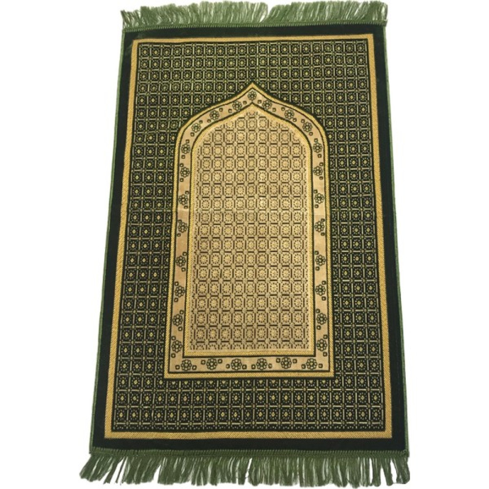 Keven Dodya Seccade 500gr Lüks Pamuk Seccade Kare Desen 70x110cm Yeşil - 70 x 110 cm Seccade Fiyatı