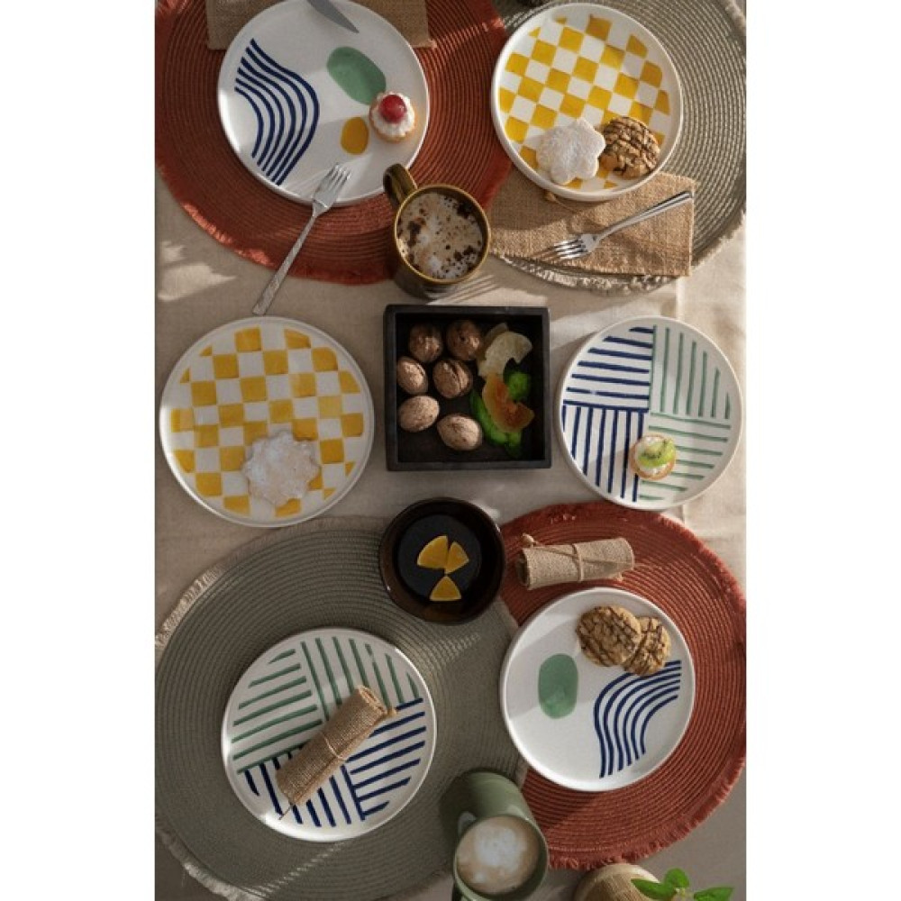 Kevin Seramik 6'lı Özel Tasarım 20 cm Handmade Pasta Takımı Modern Pasta Tabağı Mutfak Gereçleri Fiyatı