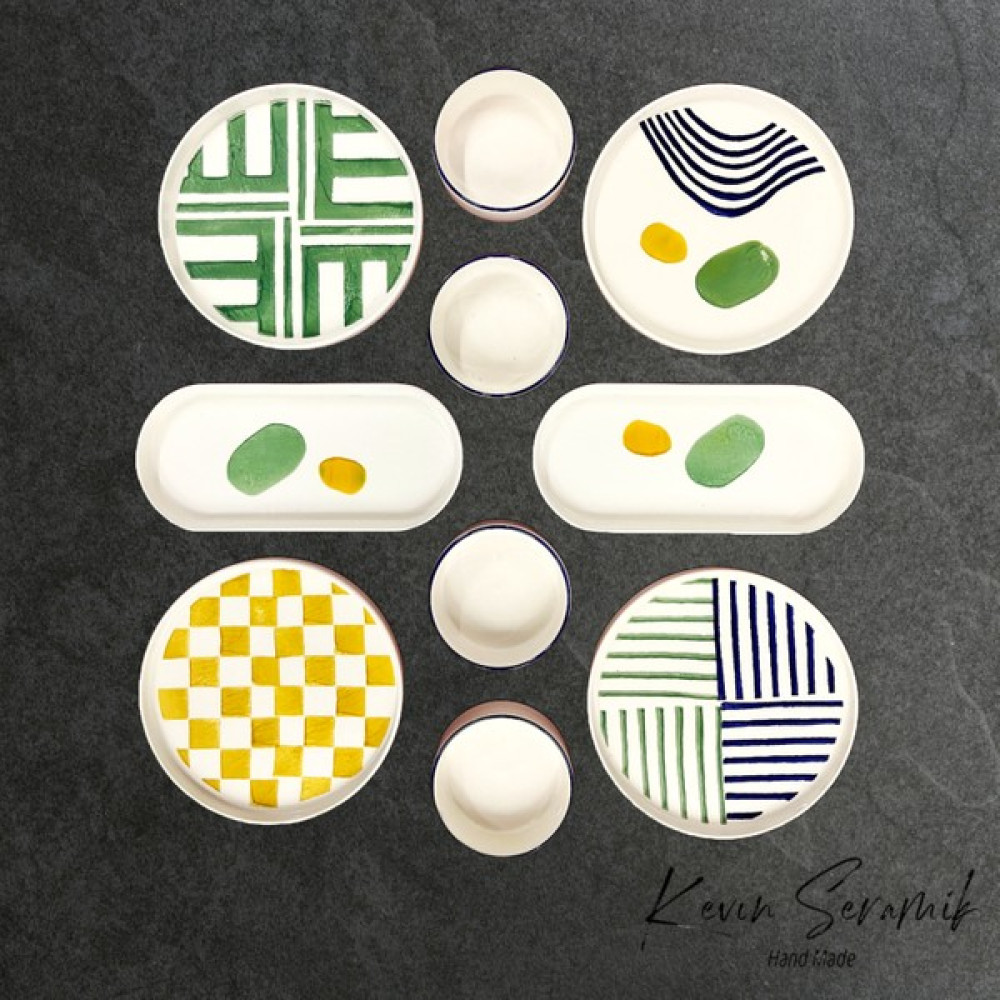 Kevin Seramik Handmade 10 Parça 4 Kişilik Modern Kahvaltı Takımı& Lüx Sunum Tabağı Kahvaltı Takımı Fiyatı