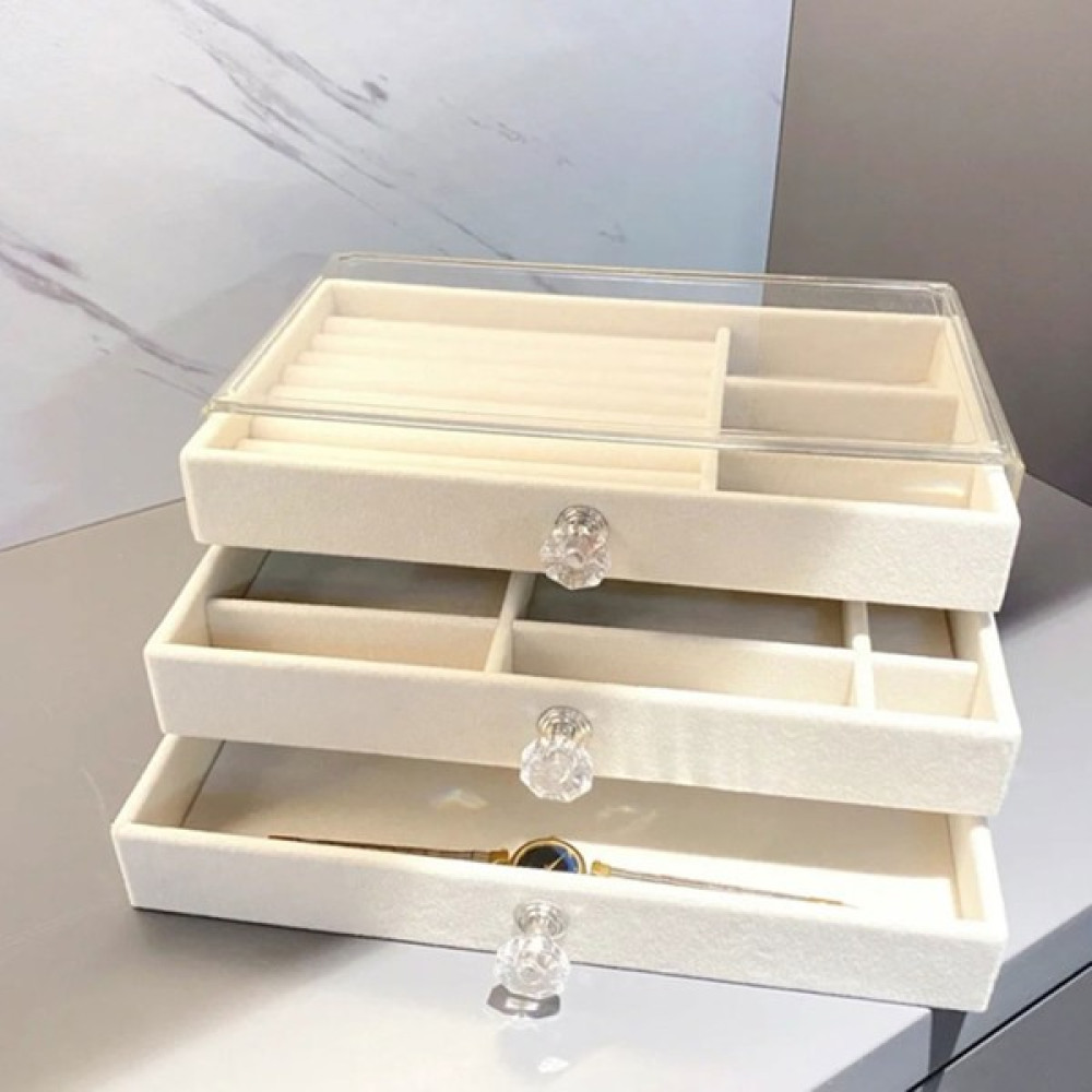 Kewendashiye Çok Katmanlı Çekmeceli Takı Organizatörü - Gri (Yurt Dışından) - 23.5*13.5*10.5cm - Bej Eşya Saklama Kutusu Fiyatı