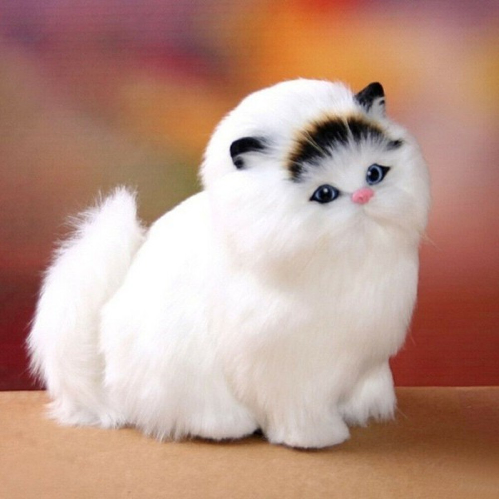 Kewendashiye Gerçekçi Sondaj Kedi Şekli Peluş Simülasyon Doldurulmuş Hayvan Oyuncak (Yurt Dışından) - Siyah - Beyaz - 16 cm Peluş Oyuncaklar Fiyatı