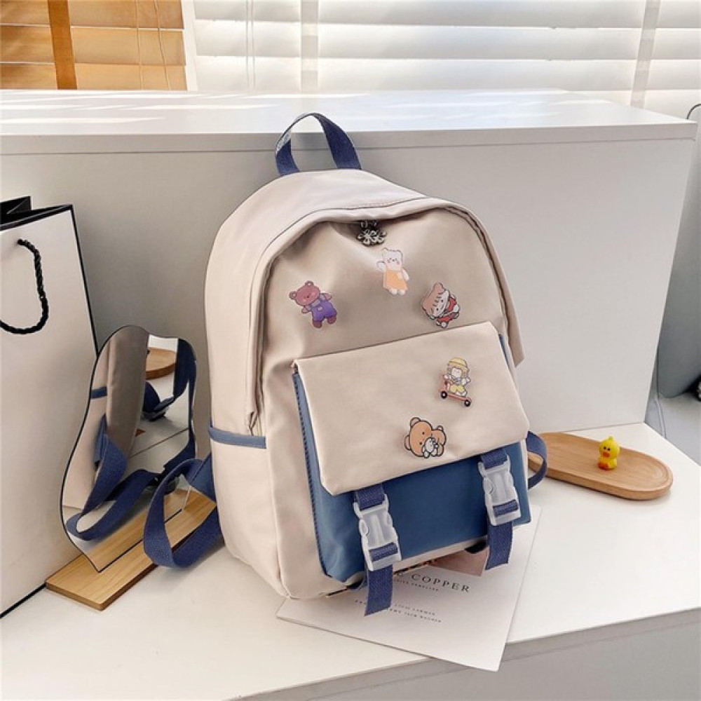 Kewendashiye Kadın Üniversite Öğrencisi Kilitli Okul Çantası Büyük Kapasiteli Şık Daypack (Yurt Dışından) - Mavi - Sırt Çantası - 40*30*5cm Okul Çantası Fiyatı