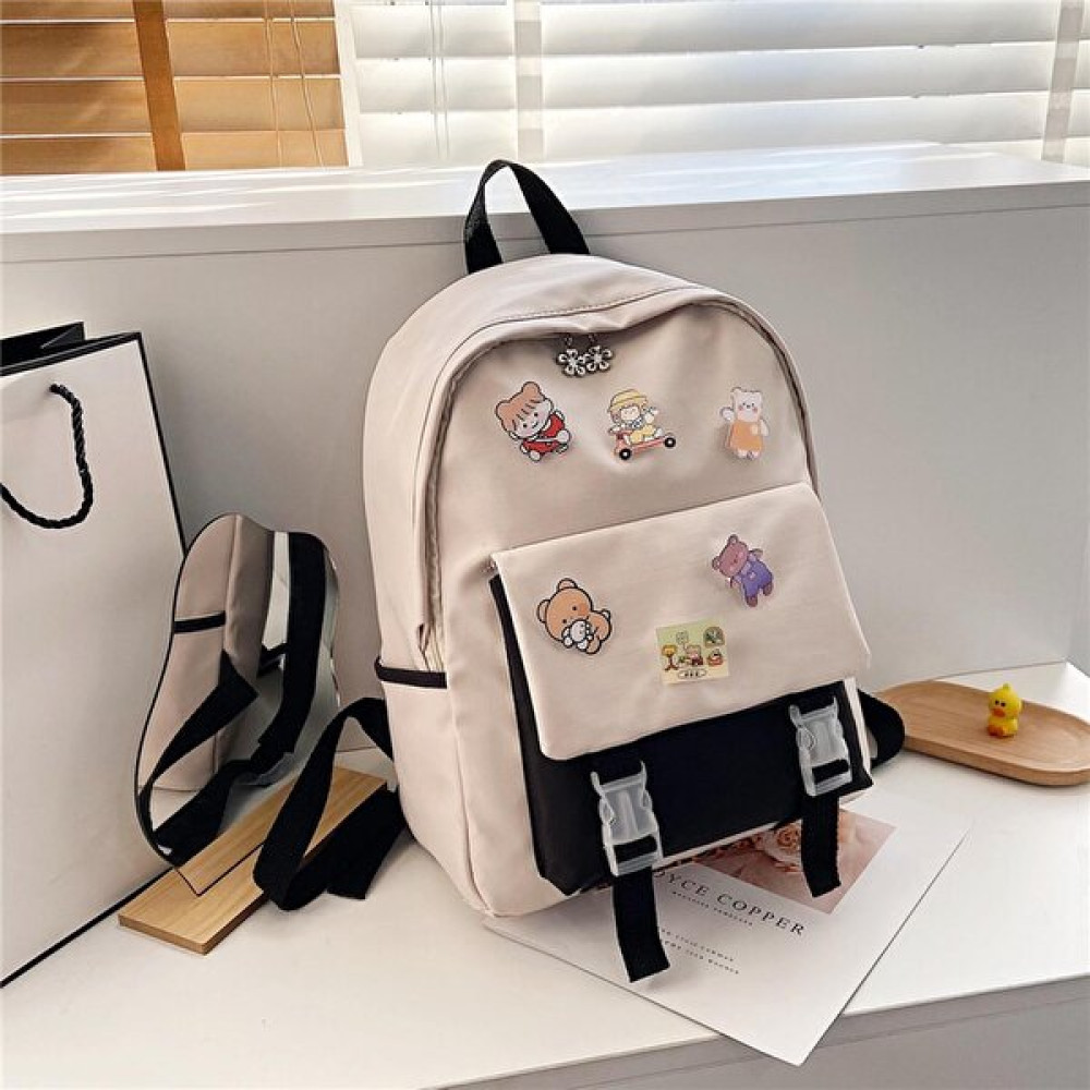 Kewendashiye Kadın Üniversite Öğrencisi Kilitli Okul Çantası Büyük Kapasiteli Şık Daypack (Yurt Dışından) - Siyah - Sırt Çantası - 40*30*5cm Okul Çantası Fiyatı