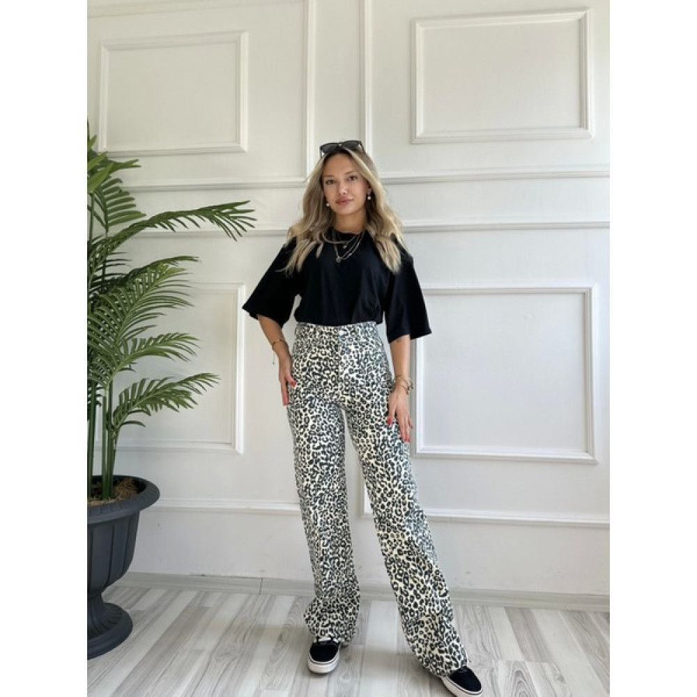 Key Moda Kadın Kesik Paça Leopar Palazzo Jean Kız Çocuk Pantolon Fiyatı