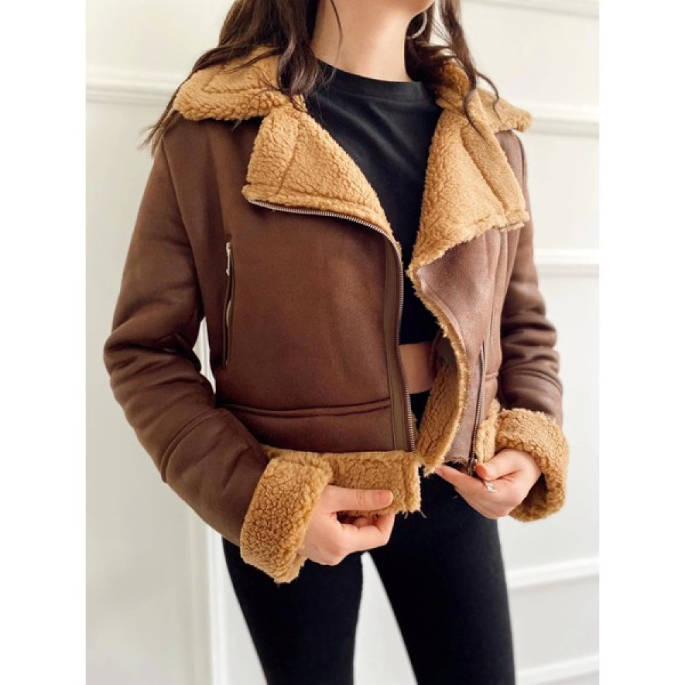 Key Moda Kadın Peluş Süet Mont Kahverengi Bayan Mont Fiyatı