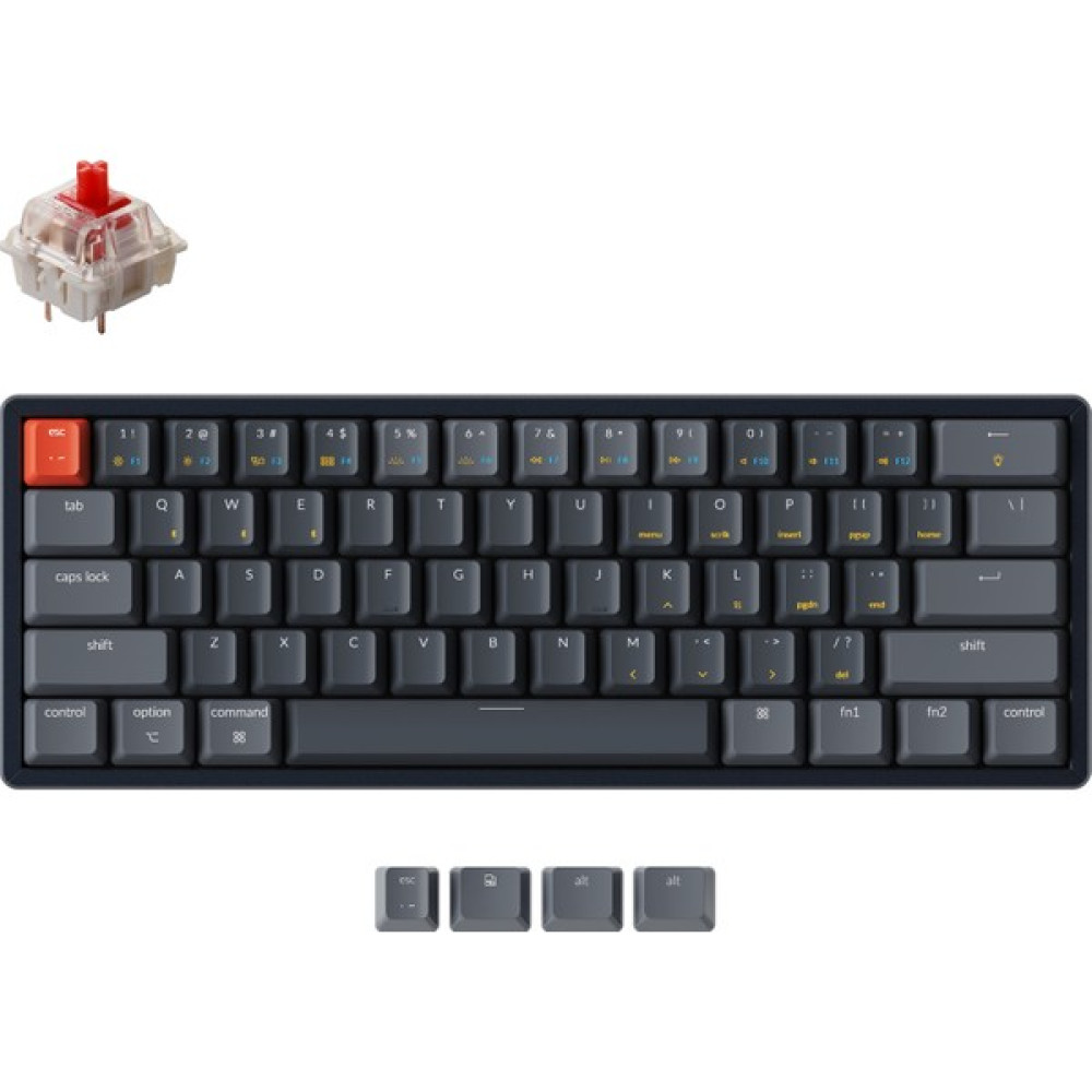 Keychron K12 % 60 Kablosuz Mekanik Oyuncu Klavyesi-Rgb-Bluetooth 5.1-Multitasking-Gateron Red Switch-Hot-Swappable-Aluminum Frame - Gri Oyuncu Klavyesi Fiyatı