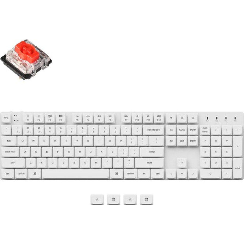 Keychron K5-Se Kablosuz Mekanik Oyuncu Klavyesi-White Backlight-Bluetooth 5.1-Multitasking-Mechanical Gateron Red Switch-Low Profile - White - Beyaz Oyuncu Klavyesi Fiyatı