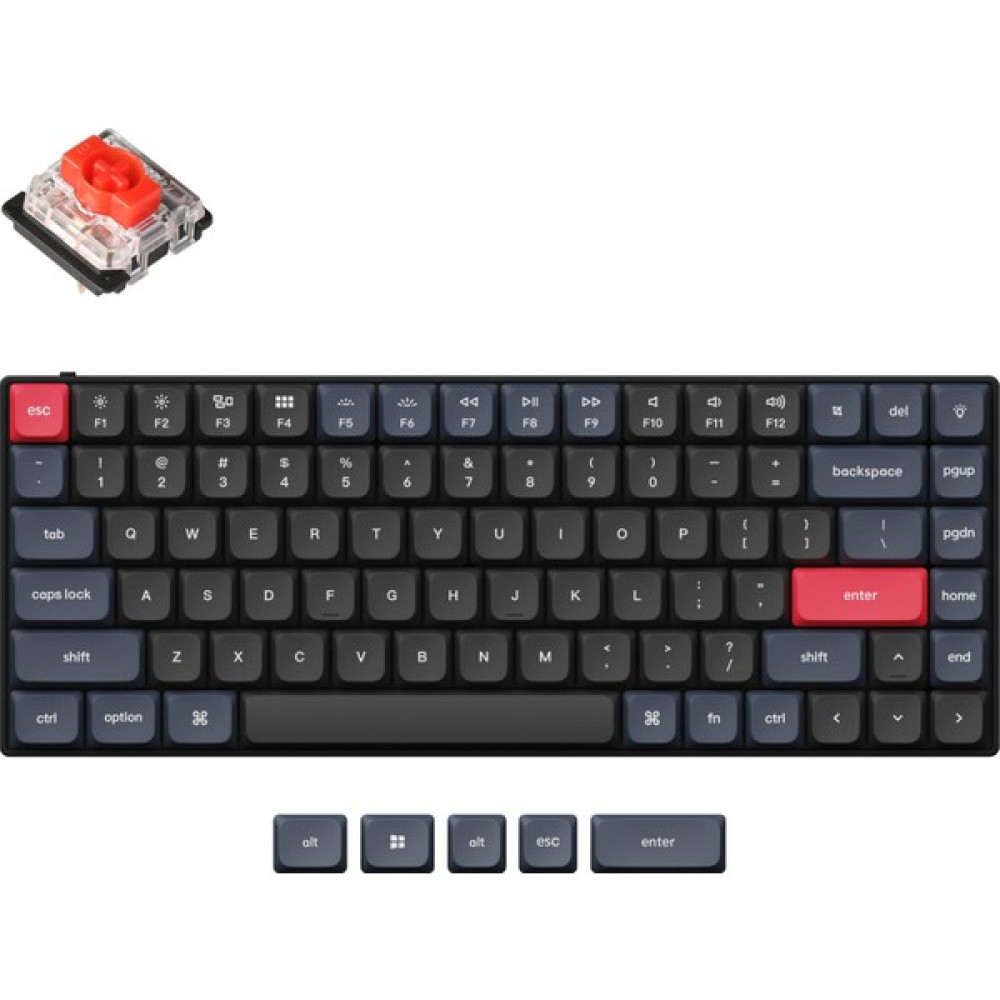 Keychron S1 Qmk Custom - Gateron Low Profile Red Switch -White Backlight- Mechanical Keyboard Full Assembled - Aluminum Kasa - Siyah Oyuncu Klavyesi Fiyatı