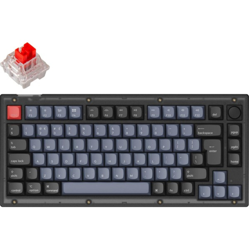 Keychron V1 Qmk Custom - Keychron K Pro Red Switch -Rgb- Hot Swap - Mechanical Keyboard Full Assembled Knob -Frosted Black - Iso Layout - Siyah Oyuncu Klavyesi Fiyatı