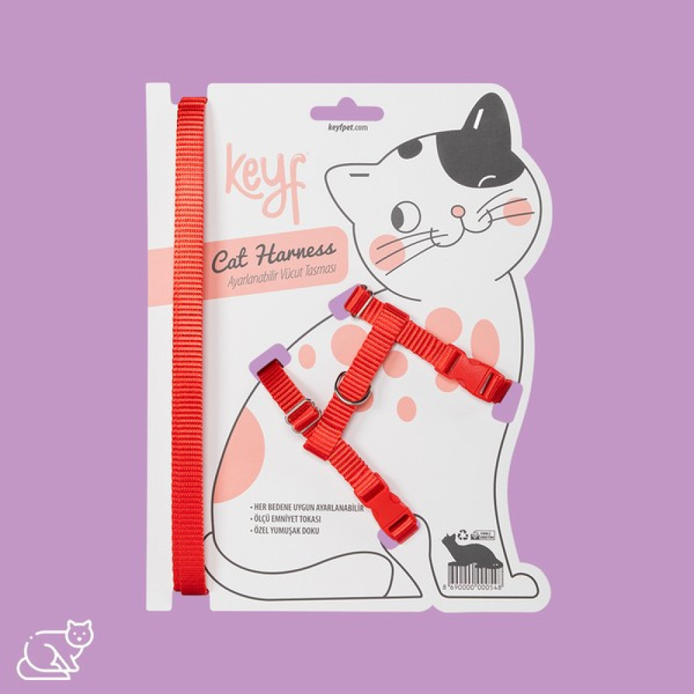 Keyf Kedi Gövde Tasması - Kırmızı Evcil Hayvan Ürünleri Fiyatı