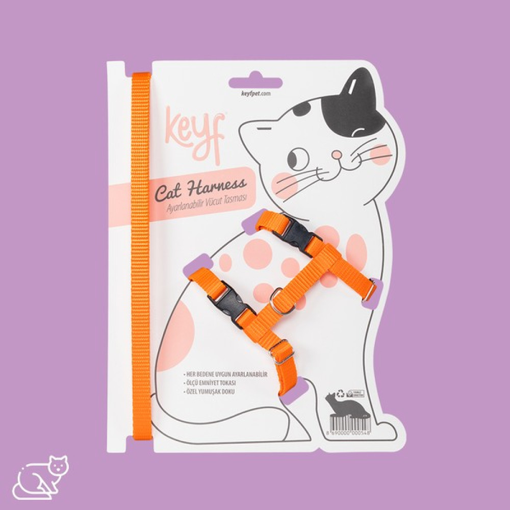 Keyf Kedi Gövde Tasması - Turuncu Evcil Hayvan Ürünleri Fiyatı