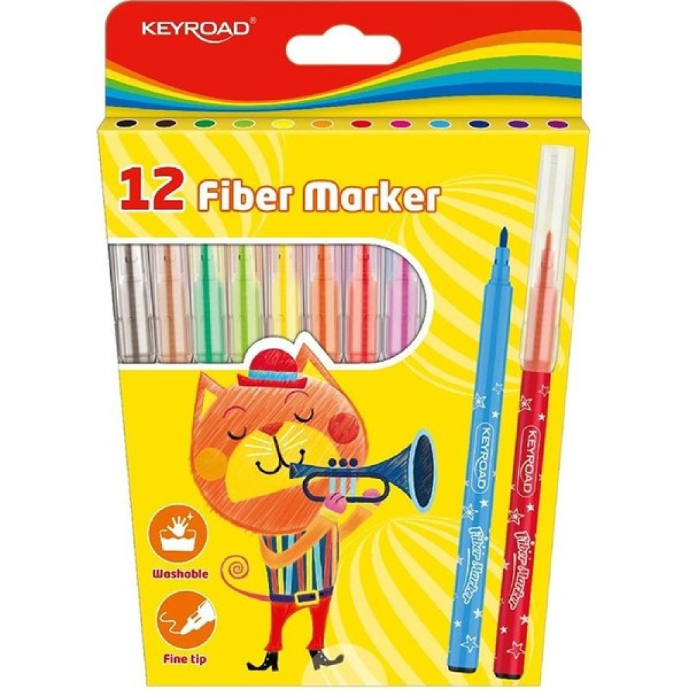 Keyroad Keçeli Kalem 12'li Yıkanabilir Keyroad 12 Renk Keçeli Kalem 1 Paket Keçe Uçlu Kalem Fiyatı