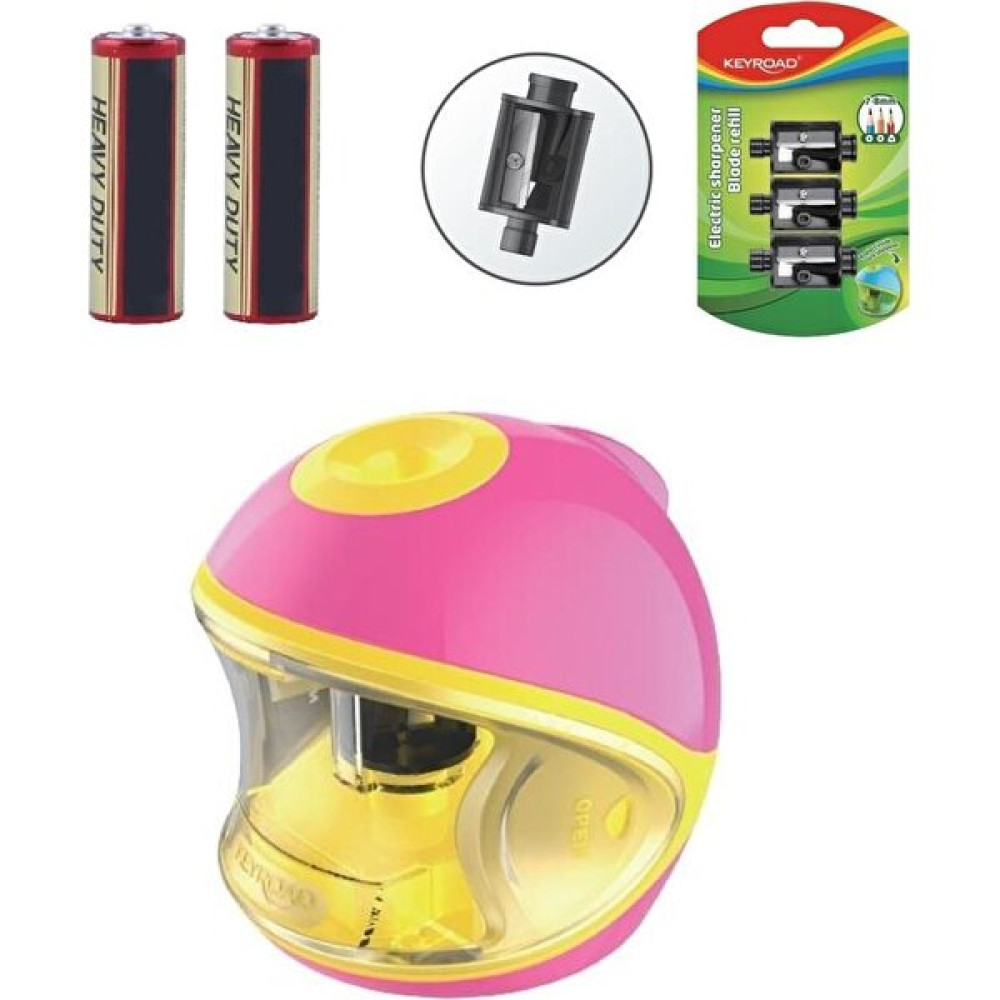Keyroad KR971783 Pilli Otomatik Kalemtraş Pembe + 2'li Pil + Kalemtraş Bıçağı 3'lü Kalemtıraş Fiyatı
