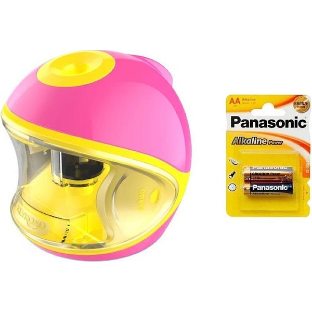 Keyroad Pilli Otomatik Kalemtraş KR971783 Pembe + Panasoic 2 Adet Alkaline Power Kalemtıraş Fiyatı