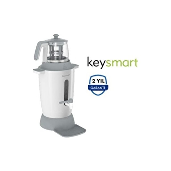 Keysmart Elektrikli Semaver Gri Renkli Plastik Gövde ile Yüksek Kapasite Sunar Diğer Fiyatı