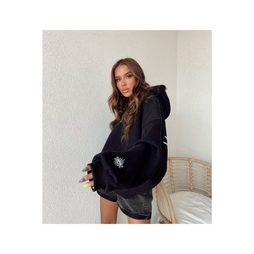 Keywest Göz Baskılı 3 İplik Sweatshirt -şardonlu Kalın 3 İp S Beden Bayan Sweatshirt Fiyatı
