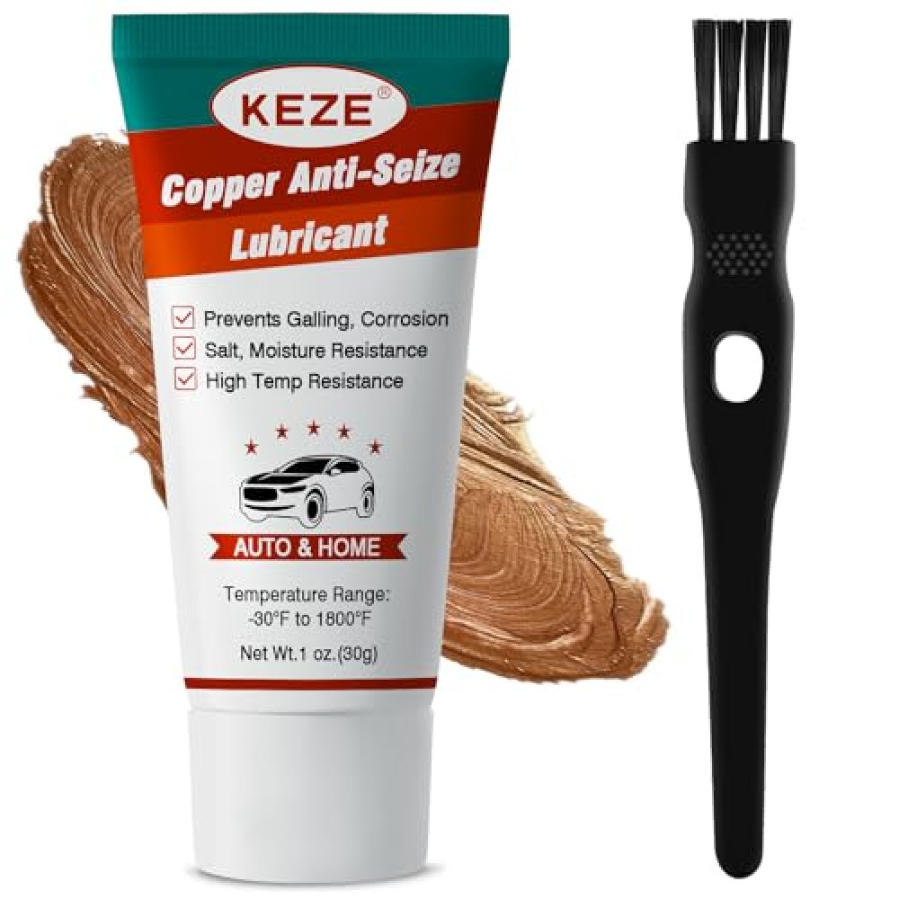 Keze Anti Seize Grease Copper Brakes Grease Lubricant Prevent Rust and Corrosion High Temperature Resistant Automotive Lubrication for Spark Plug Caliper Pin Bolts and Nuts, 1 Oz-1 Pack
