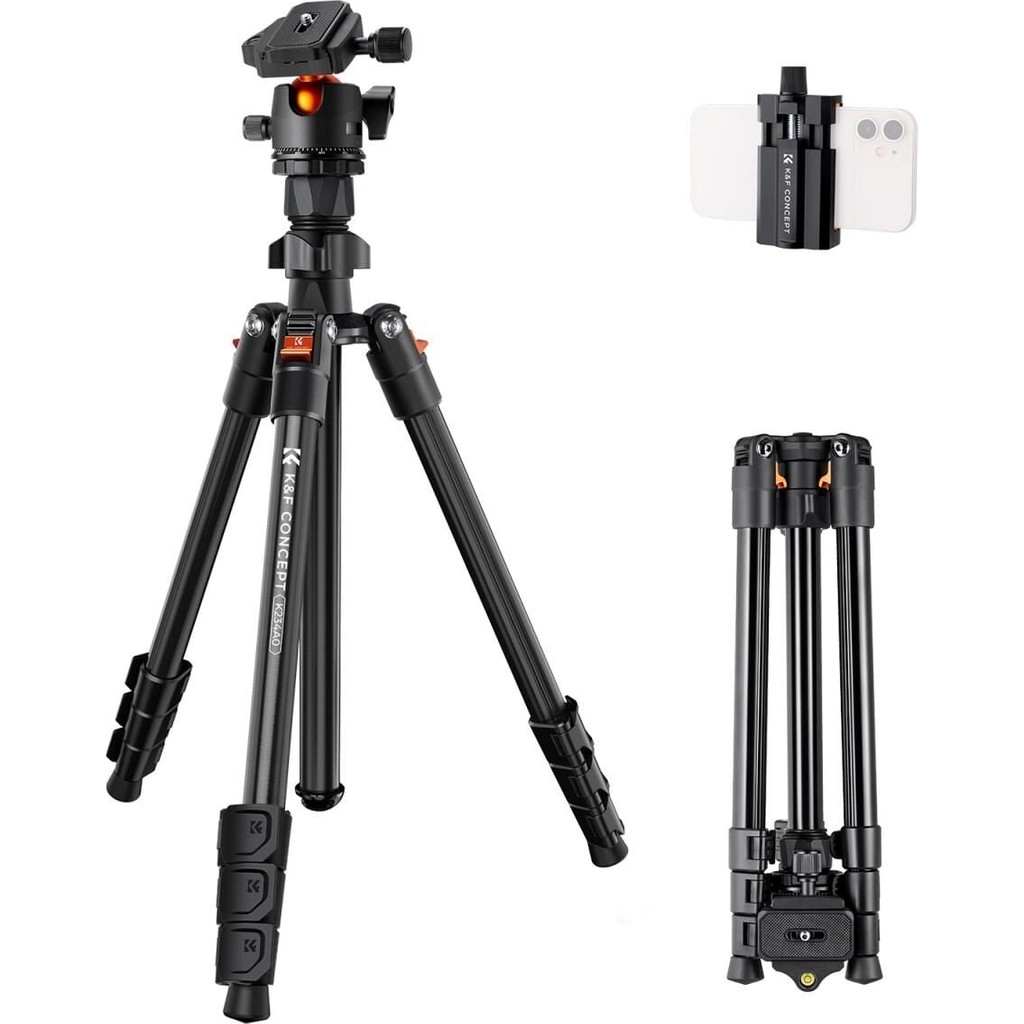 K&f Concept 163CM Alüminyum Tripod (O234A1+BH-36 Başlık) - Siyah Diğer Fiyatı