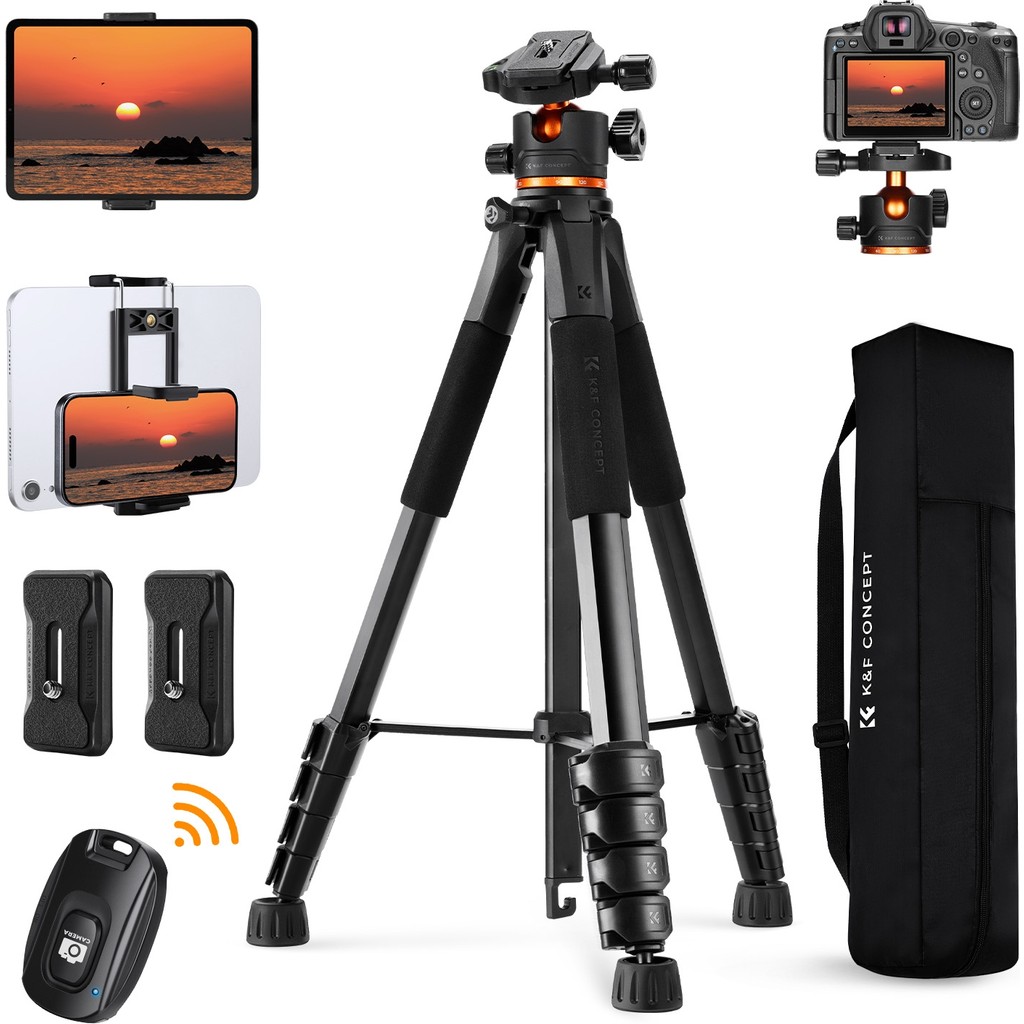 K&f Concept 190CM Alüminyum Tripod (S255A3+BH-36) - 8kg Taşıma Kapasitesi Diğer Fiyatı