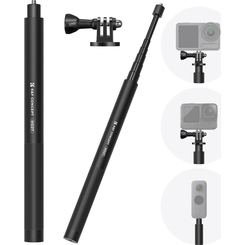 K&f Concept Görünmez Selfie Çubuğu (153 Cm) INSTA360 X3/x4/x5 Uyumlu Aksiyon Kamera Aksesuarları Fiyatı