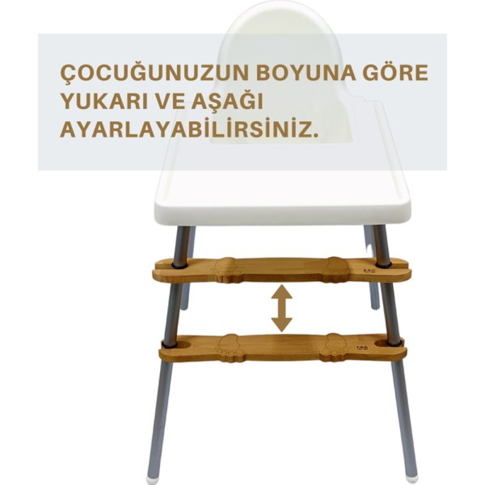 K&g Foot Rest Ikea Antilop Mama Sandalyesine Uyumlu Yeni Model Ayak Desteği - Ayak Dayama Yeri - Ahşap Ayaklık Mama Sandalyesi ve Aksesuarı Fiyatı