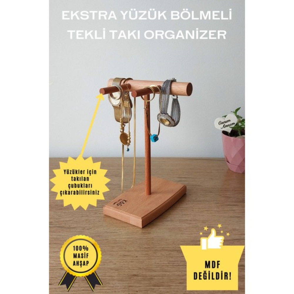 K&G Foot Rest Takı Organizer Ahşap Takı Askısı 20 cm Takı Standı Yüzük Kolye Askısı Takı ve Aksesuar Düzenleyici Eşya Saklama / Düzenleme Fiyatı