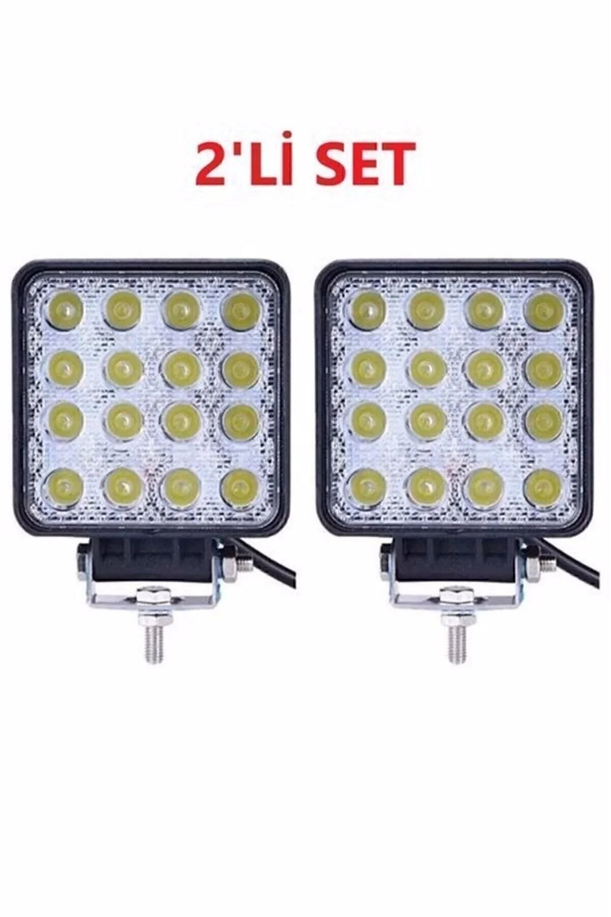 Kgn Off Road Sis Farı - Lamba 16 Led Kare Çalışma Lambası 2 Adet" Oto Elektroniği Fiyatı