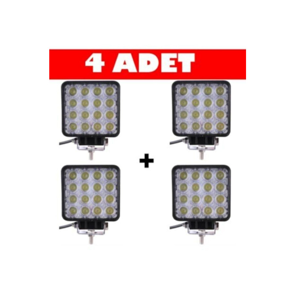 Kgn Off Road Sis Farı Sis Lambası 16 Led Kare 4lü Paket Su Geçirmez Oto Elektroniği Fiyatı