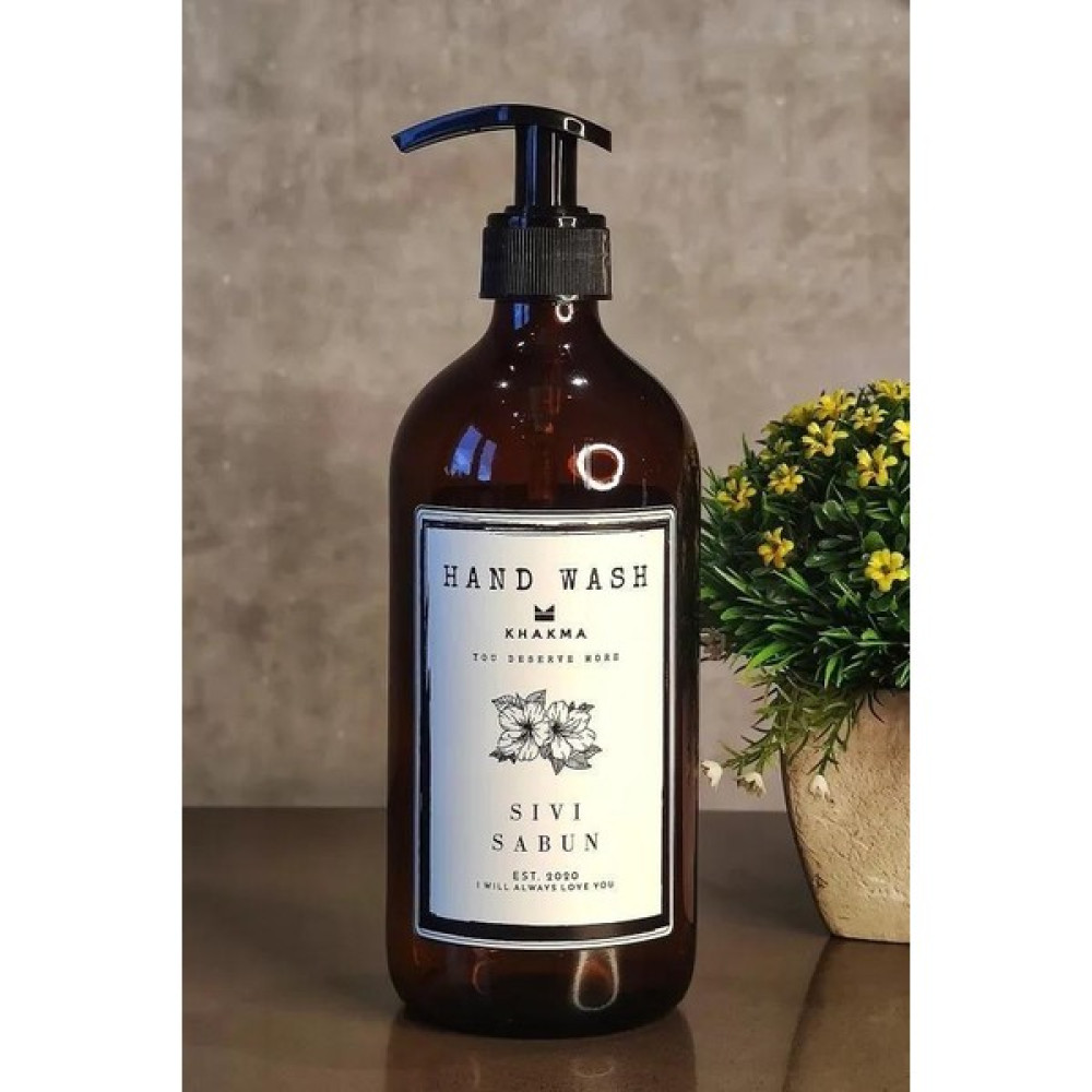 Khakma Modern Amber Cam Sıvı Sabun Şisesi 500 ml Sabunluk Hand Wash THWQBOS1B Sabunluk Fiyatı