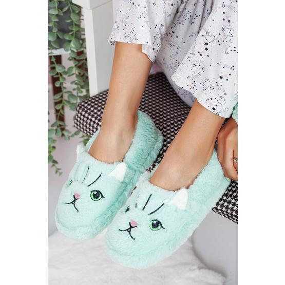 Khayt Slipper Cat Kışlık Yünlü Kadın Ev Babeti