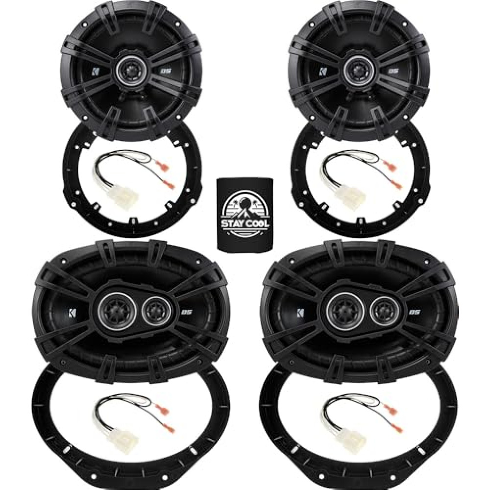 KICKER Speakers 6.5 & 6X9 inch for Ford F-150 2015-2024 Upgrade Kit - 2 Pairs of DS Series with Adapters and Harness, Car Audio Front & Rear Door Speaker DSC650, 43DSC6504 & DSC6930, 43DSC69304