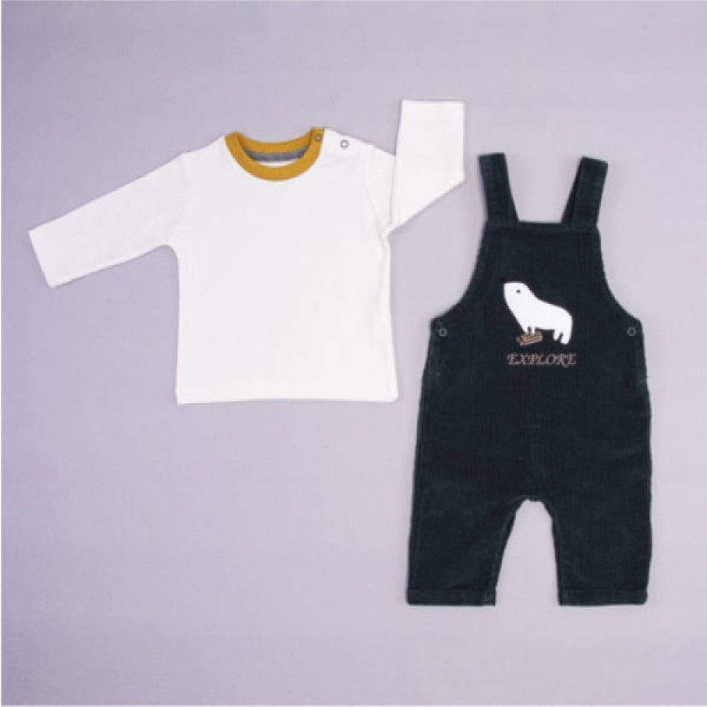 Kidaxi Sevimli Ayı Salopet Sweatshirt Takım 1-12 Ay Yeşil Bebek Giysi Takım Fiyatı