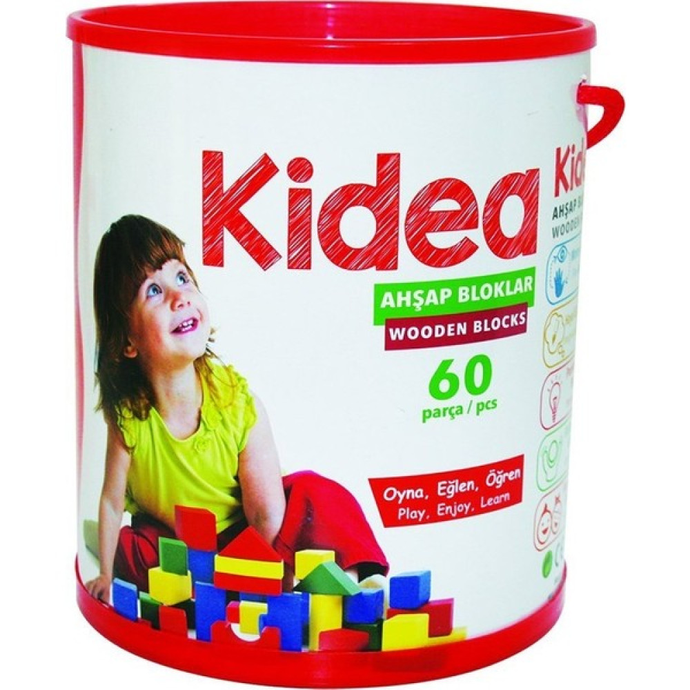 Kidea Ahşap Renkli Blok 60 Parça Eğitici Oyuncak Fiyatı