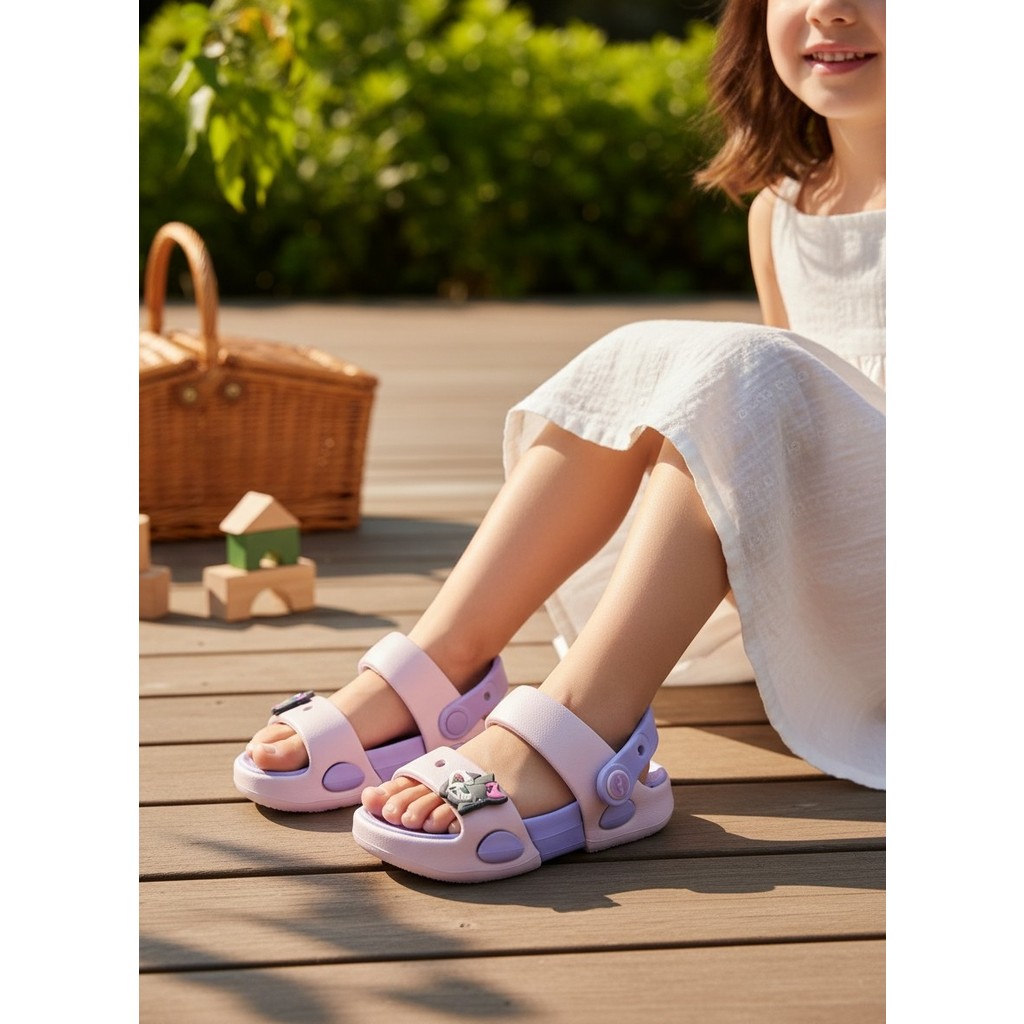 Kidessa 2247-AKINAL Unisex Figürlü Ultra Yumuşak Esnek Kaymaz Tabanlı Çocuk Sandalet Terlik - NKT02247-PUDRA-30 Ayakkabılar ve Çantalar Fiyatı