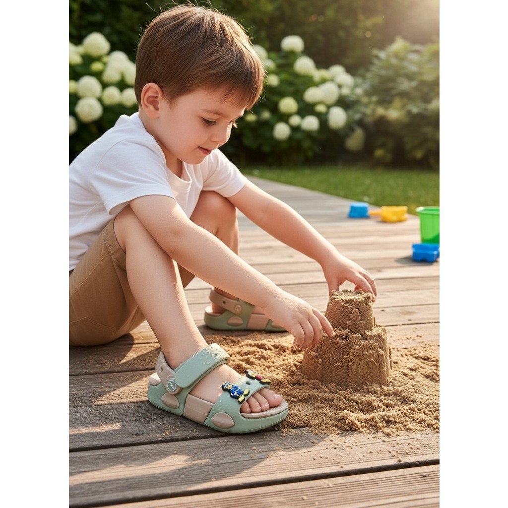 Kidessa 2247-AKINAL Unisex Figürlü Ultra Yumuşak Esnek Kaymaz Tabanlı Çocuk Sandalet Terlik - NKT02247-YEŞIL-27 Ayakkabılar ve Çantalar Fiyatı