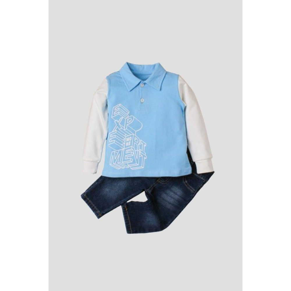 Kidex's Erkek Bebek Polo Takım Kot Pantolon Üst İkili Takım Bebek Giysi Takım Fiyatı