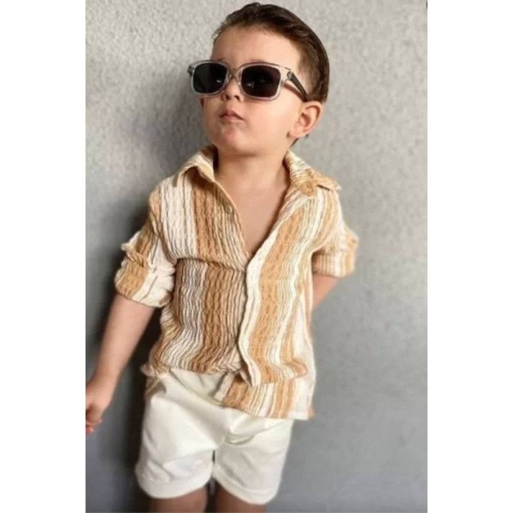 Kidmark Çocuk Modası Erkek Çocuk Sarı Keten Gömlek Erkek Çocuk Gömlek Fiyatı