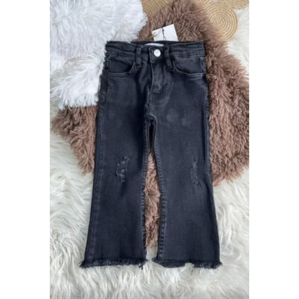 Kidmark Çocuk Modası Kız Çocuk Siyah Ispanyol Paça Kot Pantolon Kız Çocuk Pantolon Fiyatı