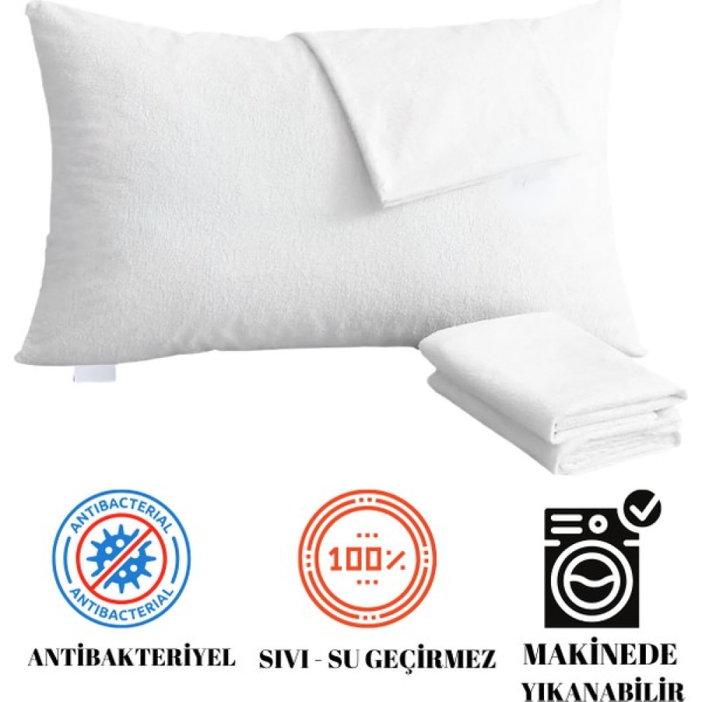 Kidmax %100 Sıvı Geçirmez, Fermuarlı, Pamuklu 2 Adet Yastık Alezi - Beyaz - 50 x 70 cm Alez / Yatak Koruyucu Fiyatı
