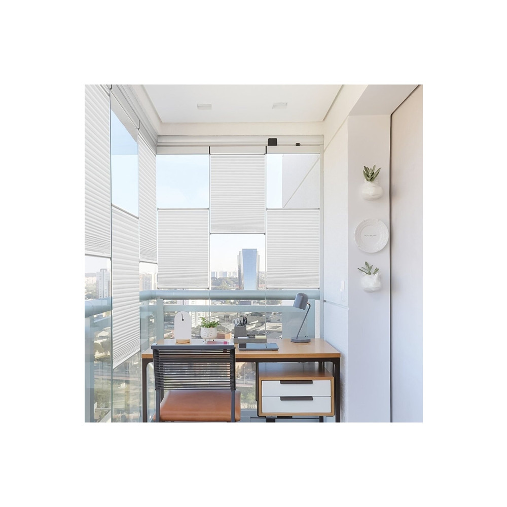 Kidmex Beyaz Plise Katlanır Cam Balkon Perdesi - Ofis Perdesi - Ev Perdesi - Salon Perdesi - Plisel Perde 90 x 100 Beden Stor Perde Fiyatı