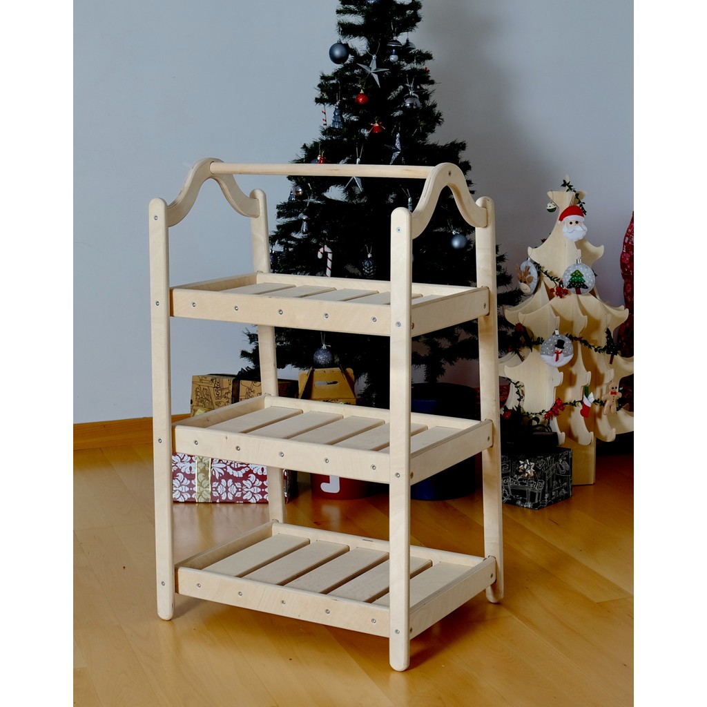 Kidoppo Montessori Çocuk Dolabı | Raflı Dolap | açık Elbise Dolabı Gardrop | Ahşap Raf Kız Çocuk Elbise Fiyatı