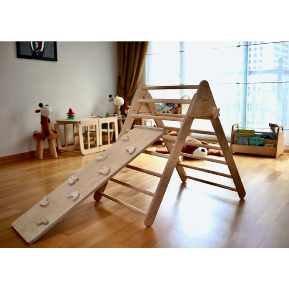 Kidoppo Pikler - Montessori Tırmanma Seti (Üçgen - Taşlı Rampa) Aktivite üçgeni Bebek Oyuncakları Fiyatı