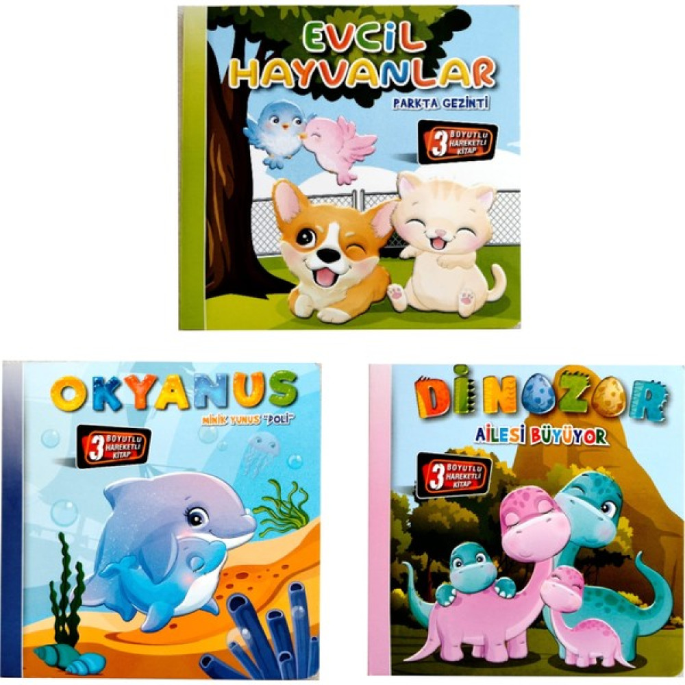 Kids Babies 3 Boyutlu Hareketli Kitaplar 3lü Set Pop-Up Kitap Çocuk Masal Fiyatı