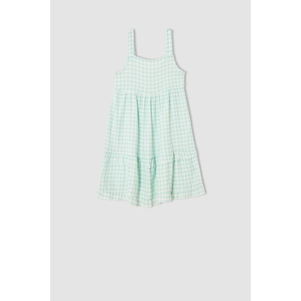 Kids Collection Kız Çocuk Kareli Askılı Elbise 11-12 Yaş Turkuaz Kız Çocuk Elbise Fiyatı