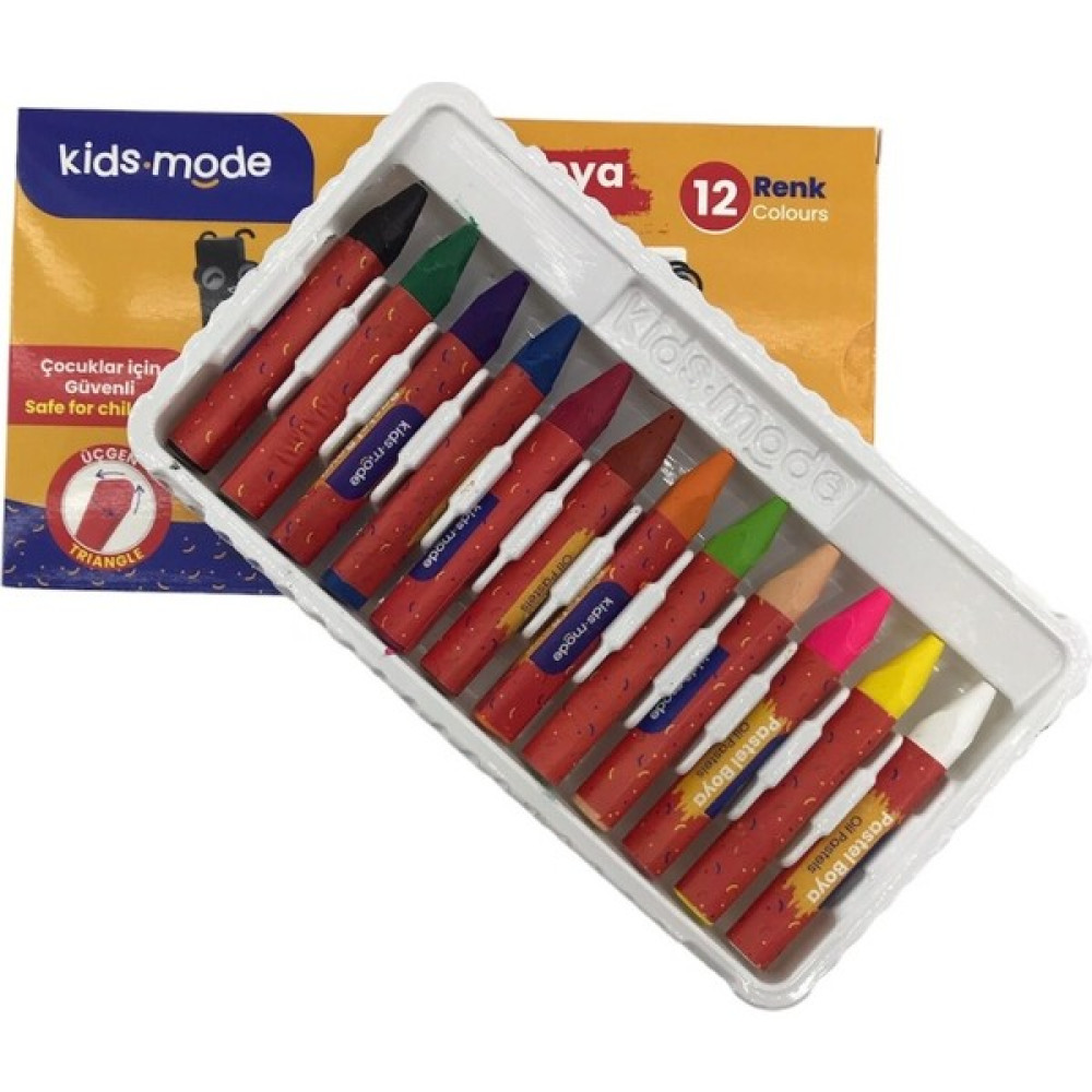 Kids Mode Kidsmode Yağlı Pastel Boya Altıgen 12 Renk Pastel Boya Fiyatı
