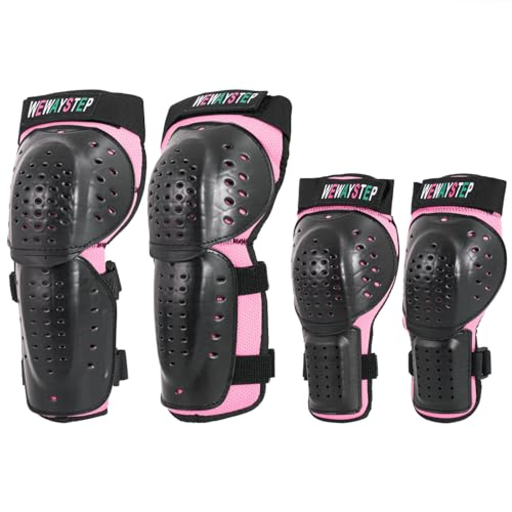 Kids Shin Guards and Knee Pads Set, 4-Piece Protective Gear for Skateboard, Motocross, MTB, ATV, Skiing, Skating