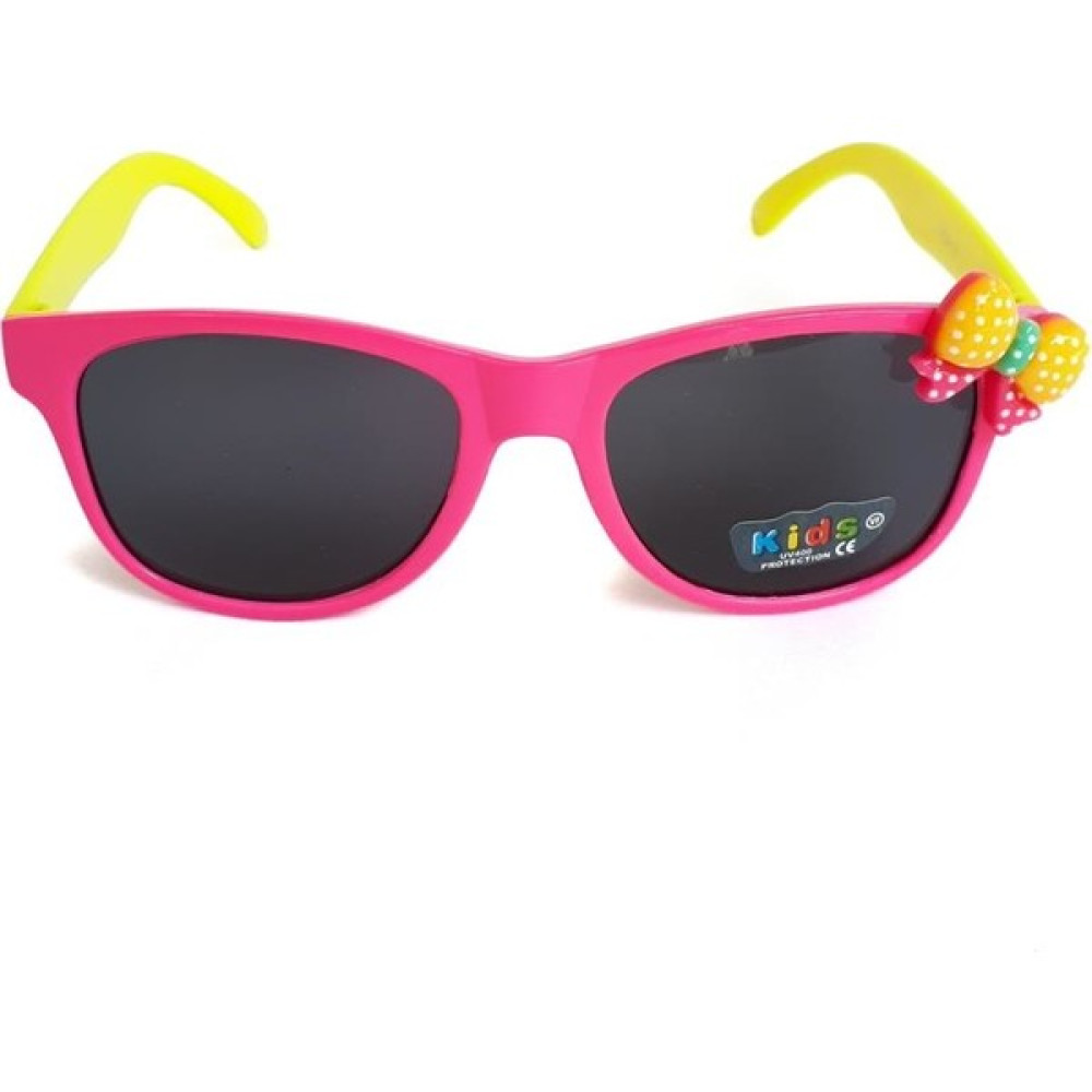 Kids Siyah Lens ve Pembe Sarı Çerçeveli UV400 Çocuk Güneş Gözlüğü CHCG118 Çocuk Güneş Gözlükleri Fiyatı