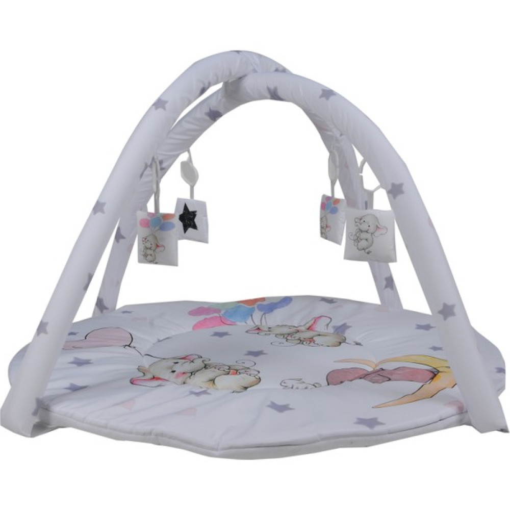 Kidsnino Deluxe Oyun Halısı Elephants - Beyaz - 85 x 85 x 60 cm Oyuncak Fiyatı