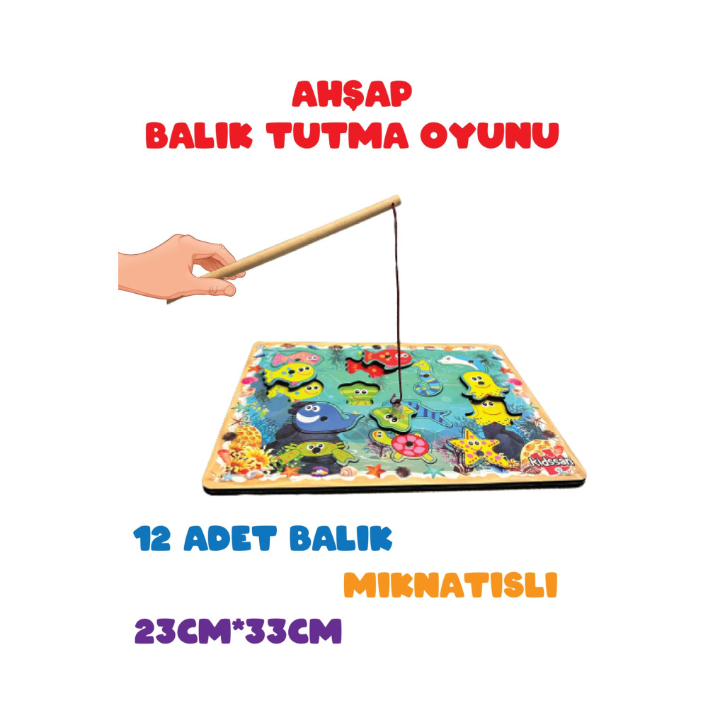 kidssan games Mıknatıslı Balık Tutma Oyunu Eğitici Ahşap Oyuncak Eğitici Oyuncak Fiyatı