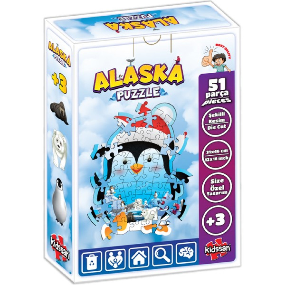 Kidssan Games Puzzle Penguen Alaska Şekilli Kesim Eğitici Puzzle 51 Parça Eğitici Oyuncak Fiyatı